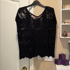 Chic Black Lace Blouse